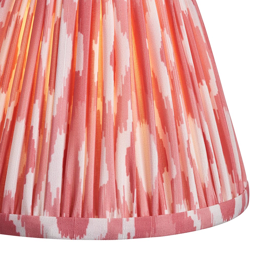Wood Fold And Ikat 16cm Coral Pink Shade Wall Light In Brushed Aged Brass