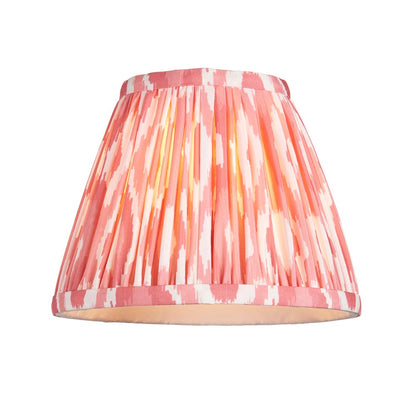 Wood Fold And Ikat 16cm Coral Pink Shade Wall Light In Brushed Aged Brass