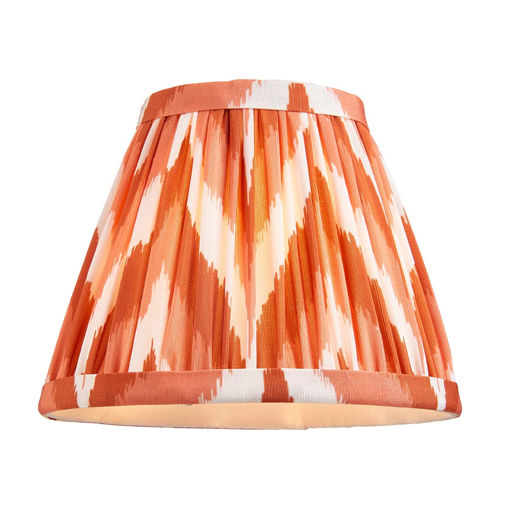 Wood Fold And Zigzag 16cm Apricot Orange Shade Wall Light In Brushed Aged Brass