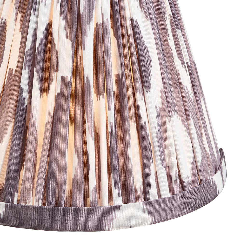 Wood Fold And Ikat 16cm Pearl Grey Shade Wall Light In Brushed Aged Brass