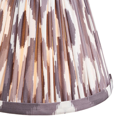 Wood Fold And Ikat 16cm Pearl Grey Shade Wall Light In Brushed Aged Brass