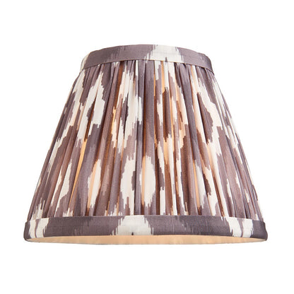 Wood Fold And Ikat 16cm Pearl Grey Shade Wall Light In Brushed Aged Brass