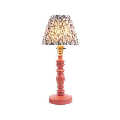 Bibury And Leaf 16cm Pearl Grey Fabric Shade Table Lamp In Satin Pink Clay
