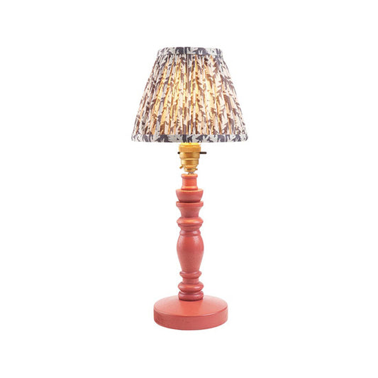 Bibury And Leaf 16cm Pearl Grey Fabric Shade Table Lamp In Satin Pink Clay