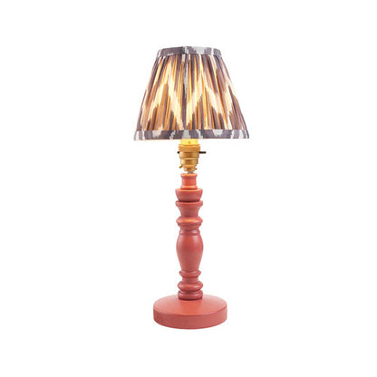 Bibury And Zigzag 16cm Pearl Grey Fabric Shade Table Lamp In Satin Pink Clay
