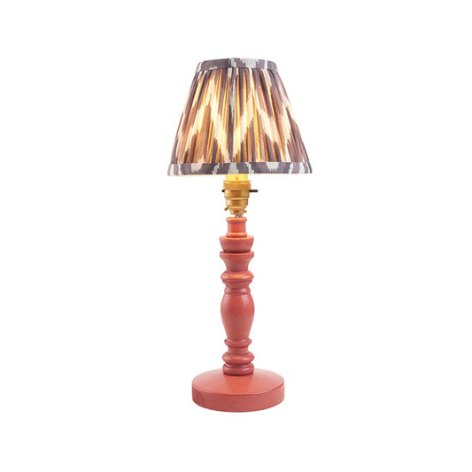 Bibury And Zigzag 16cm Pearl Grey Fabric Shade Table Lamp In Satin Pink Clay