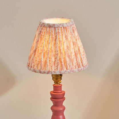 Bibury And Leaf 16cm Peachy Keen Fabric Shade Table Lamp In Satin Pink Clay