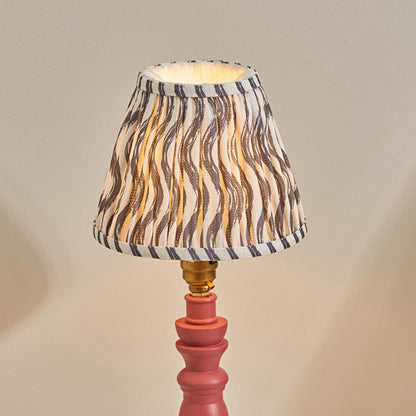 Bibury And Ripple 16cm Pearl Grey Fabric Shade Table Lamp In Satin Pink Clay
