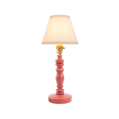 Bibury And Ivy 16cm Vintage White Fabric Shade Table Lamp In Satin Pink Clay
