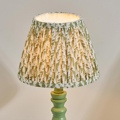 Bibury And Leaf 20cm Herb Garden Green Fabric Shade Table Lamp In Satin Cotswold Green