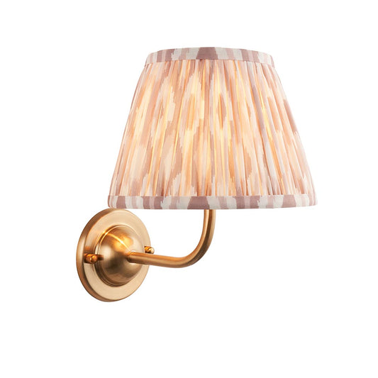 Dome Arc And Ikat 20cm Neutral Shade Wall Light In Brushed Aged Brass