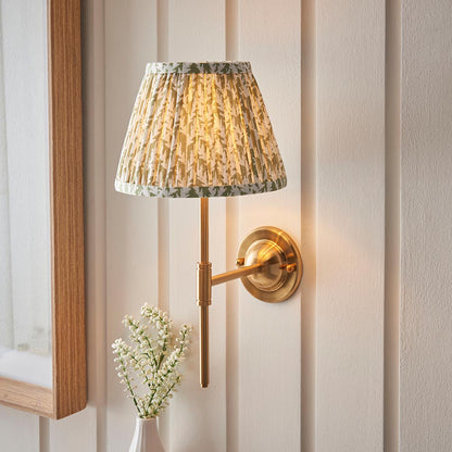 Dome T Bar And Leaf 20cm Herb Garden Green Shade Wall Light In Brushed Aged Brass
