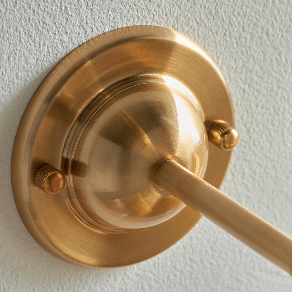 Dome T Bar And Ripple 20cm Coral Pink Shade Wall Light In Brushed Aged Brass