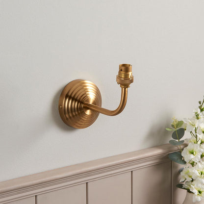 Obelisk Arc And Ripple 20cm Marlin Blue Shade Wall Light In Brushed Aged Brass