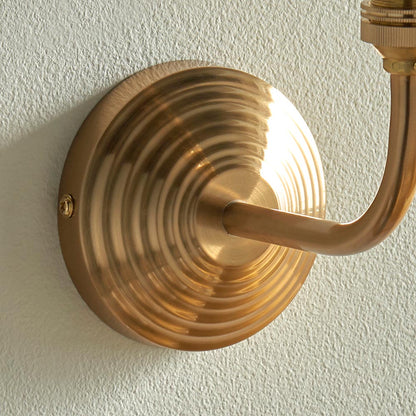 Obelisk Arc And Zigzag 20cm Cotswold Green Shade Wall Light In Brushed Aged Brass