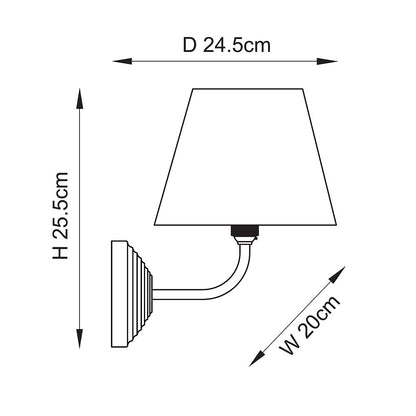 Obelisk Arc And Zigzag 20cm Apricot Orange Shade Wall Light In Brushed Aged Brass