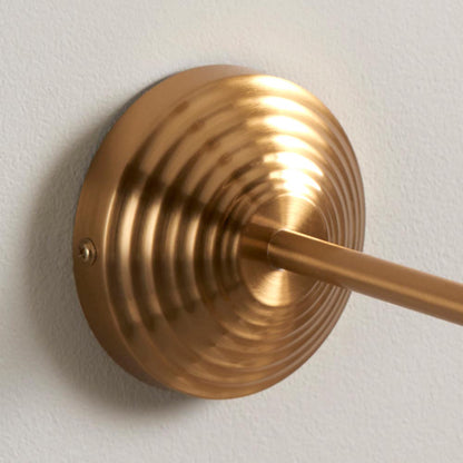 Obelisk T Bar And Leaf 20cm Shell Bay Blue Shade Wall Light In Brushed Aged Brass