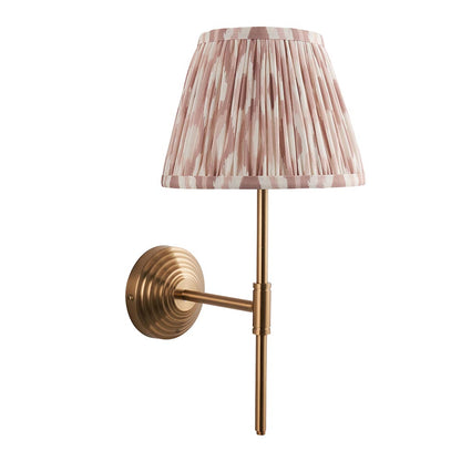 Obelisk T Bar And Ikat 20cm Neutral Shade Wall Light In Brushed Aged Brass