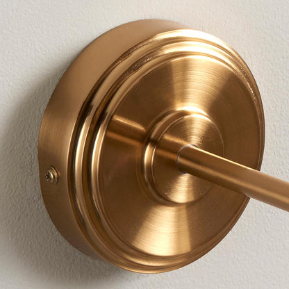 Step Arc And Ripple 20cm Pearl Grey Shade Wall Light In Brushed Aged Brass