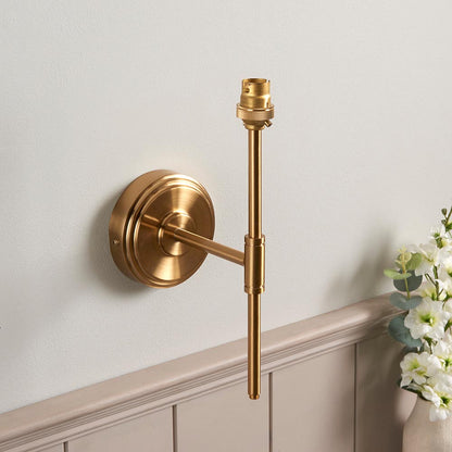 Step T Bar And Leaf 20cm Herb Garden Green Shade Wall Light In Brushed Aged Brass