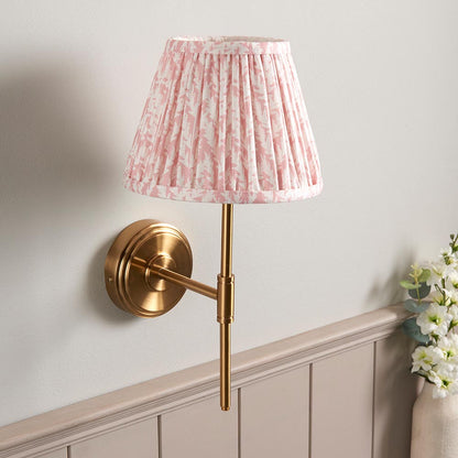 Step T Bar And Leaf 20cm Peachy Keen Shade Wall Light In Brushed Aged Brass