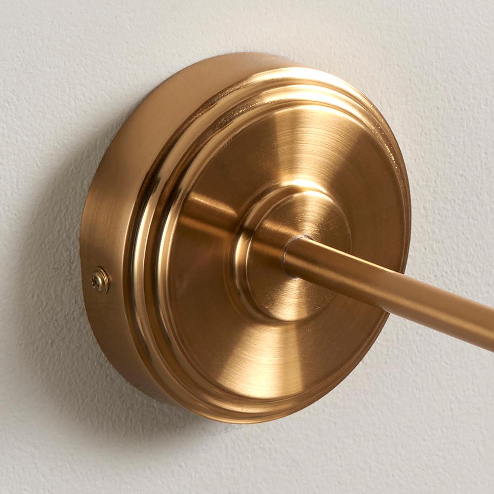 Step T Bar And Leaf 20cm Peachy Keen Shade Wall Light In Brushed Aged Brass