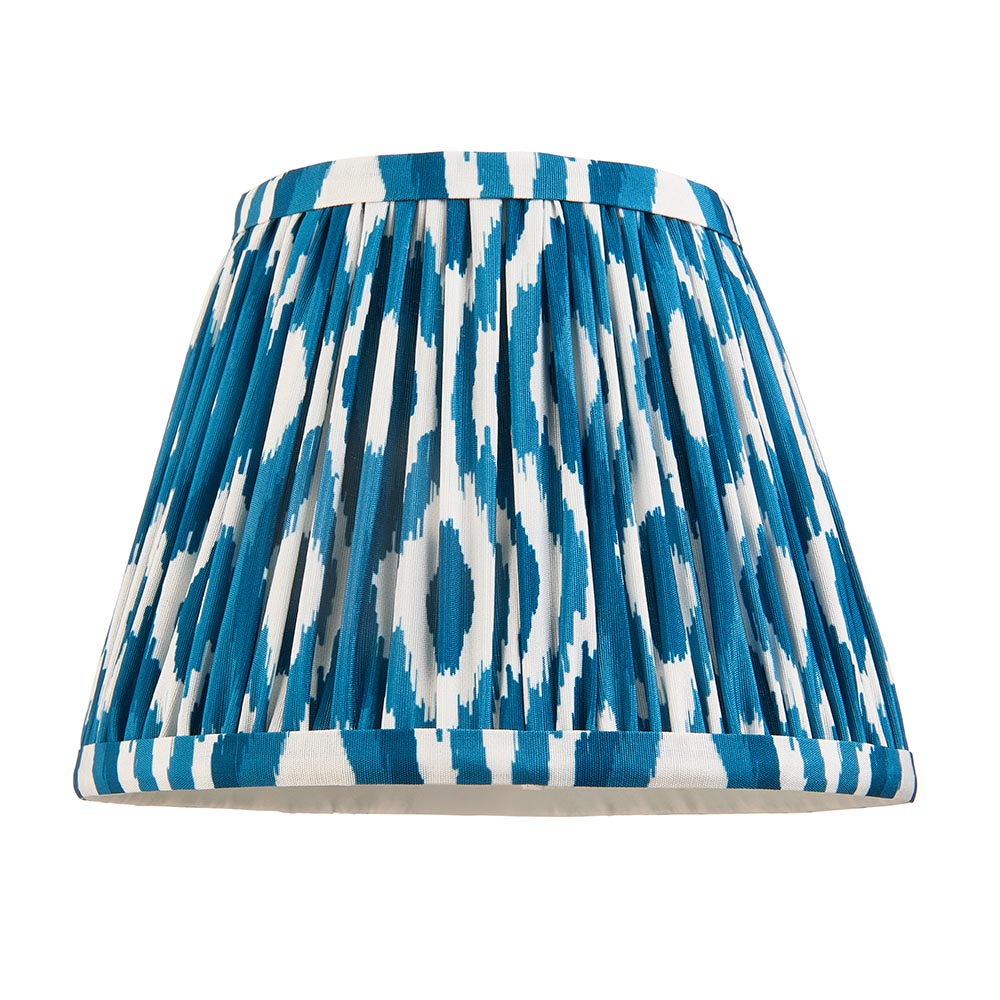 Step T Bar And Ikat 20cm Marlin Blue Shade Wall Light In Brushed Aged Brass