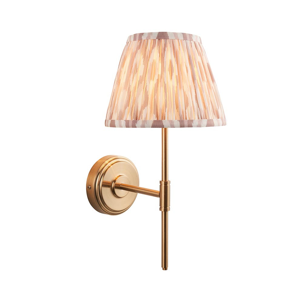 Step T Bar And Ikat 20cm Neutral Shade Wall Light In Brushed Aged Brass