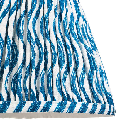 Wood Arc And Ripple 20cm Marlin Blue Shade Wall Light In Brushed Aged Brass