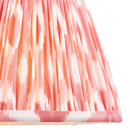 Wood Arc And Ikat 20cm Coral Pink Shade Wall Light In Brushed Aged Brass
