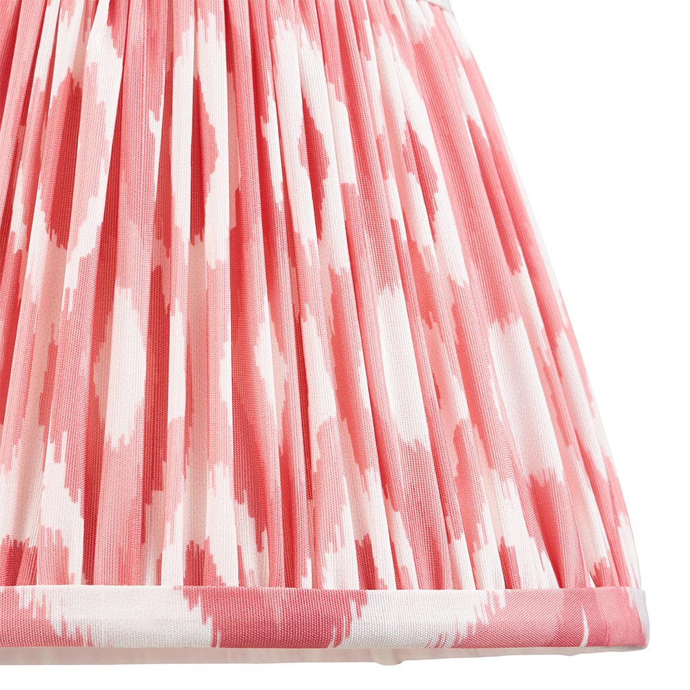 Wood Arc And Ikat 20cm Coral Pink Shade Wall Light In Brushed Aged Brass