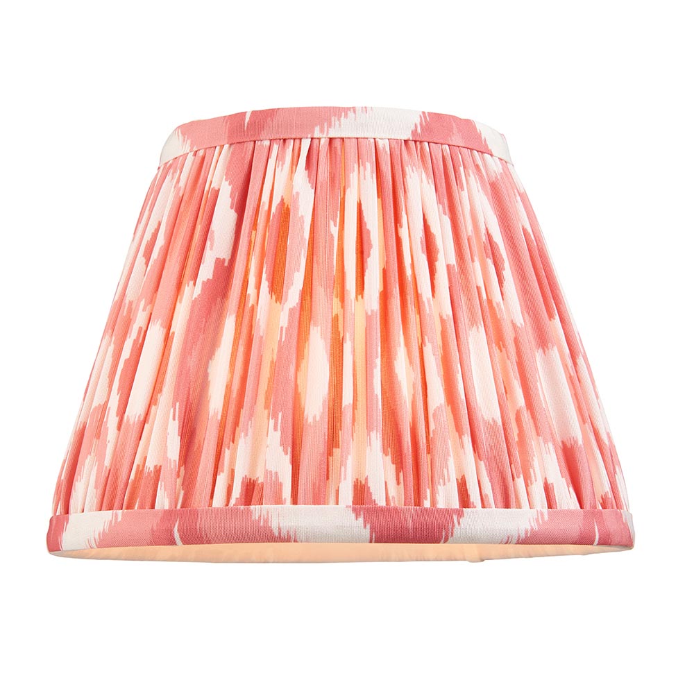 Wood Arc And Ikat 20cm Coral Pink Shade Wall Light In Brushed Aged Brass