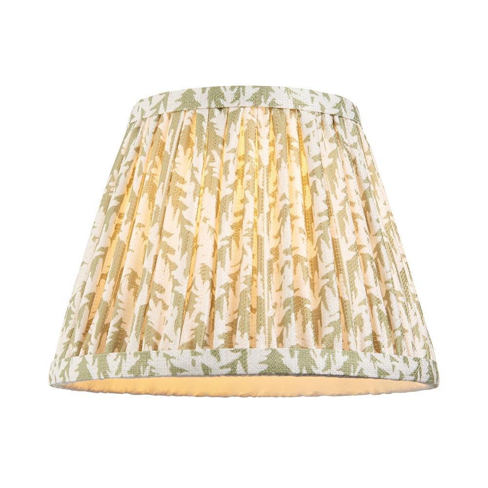 Wood Arc And Leaf 20cm Herb Garden Green Shade Wall Light In Brushed Aged Brass