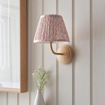 Wood Arc And Leaf 20cm Peachy Keen Shade Wall Light In Brushed Aged Brass