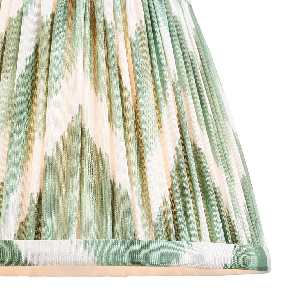 Wood Arc And Zigzag 20cm Cotswold Green Shade Wall Light In Brushed Aged Brass