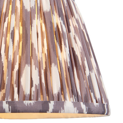 Wood Arc And Ikat 20cm Pearl Grey Shade Wall Light In Brushed Aged Brass