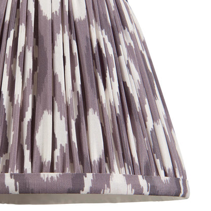 Wood Arc And Ikat 20cm Pearl Grey Shade Wall Light In Brushed Aged Brass