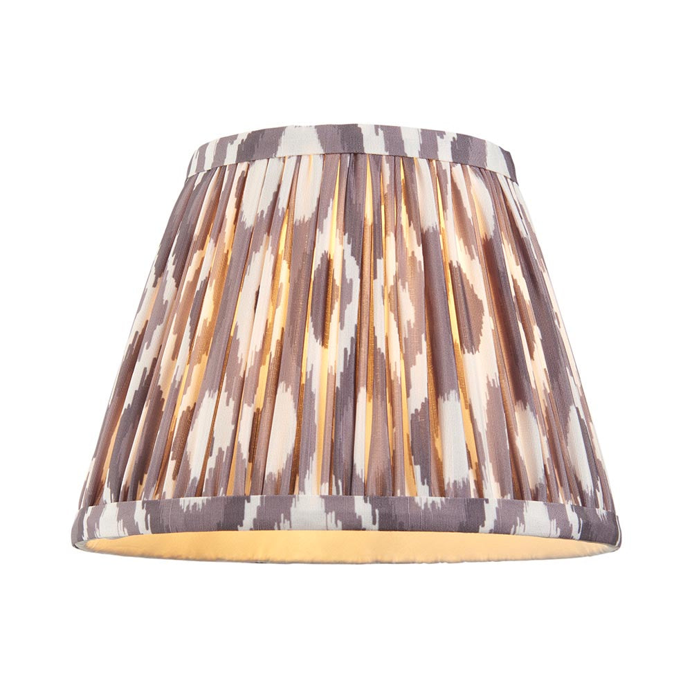 Wood Arc And Ikat 20cm Pearl Grey Shade Wall Light In Brushed Aged Brass