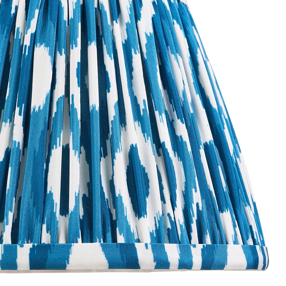 Wood Arc And Ikat 20cm Marlin Blue Shade Wall Light In Brushed Aged Brass