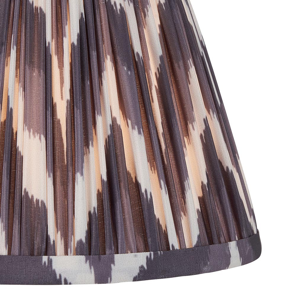Wood T Bar And Zigzag 20cm Pearl Grey Shade Wall Light In Brushed Aged Brass