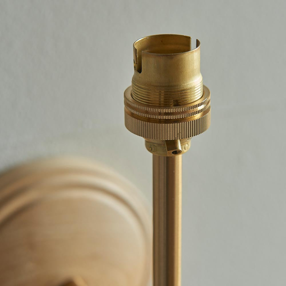 Wood T Bar And Zigzag 20cm Apricot Orange Shade Wall Light In Brushed Aged Brass