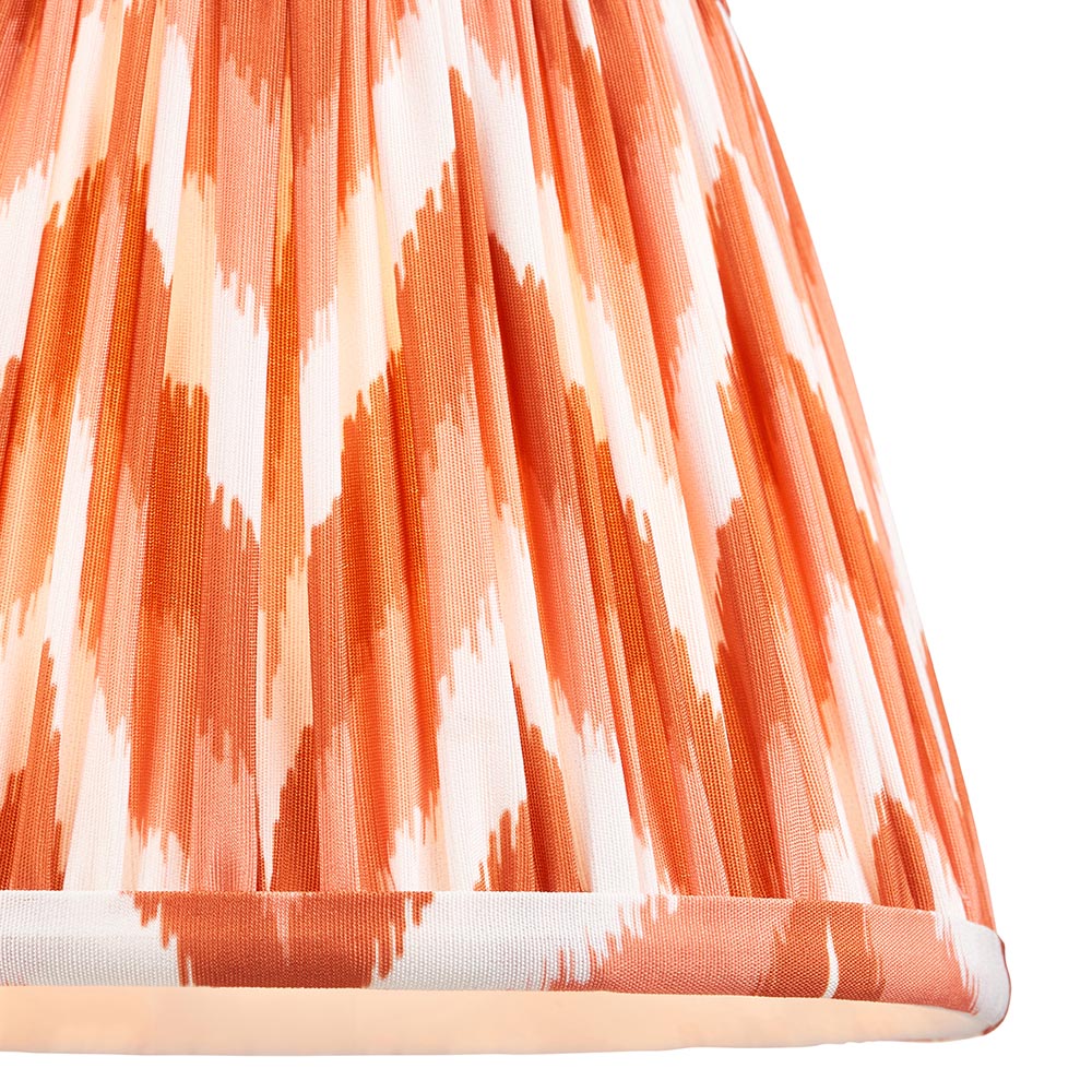 Wood T Bar And Zigzag 20cm Apricot Orange Shade Wall Light In Brushed Aged Brass
