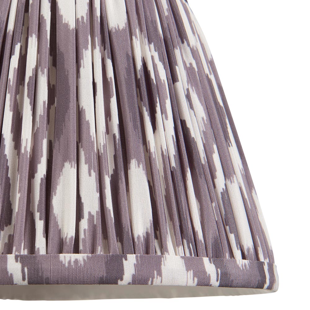 Wood T Bar And Ikat 20cm Pearl Grey Shade Wall Light In Brushed Aged Brass