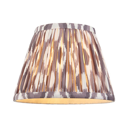 Wood T Bar And Ikat 20cm Pearl Grey Shade Wall Light In Brushed Aged Brass