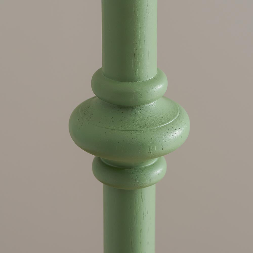 Carnaby And Ikat 35cm Coral Pink Shade Floor Lamp With Satin Cotswold Green Base