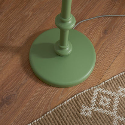 Carnaby And Ikat 35cm Coral Pink Shade Floor Lamp With Satin Cotswold Green Base