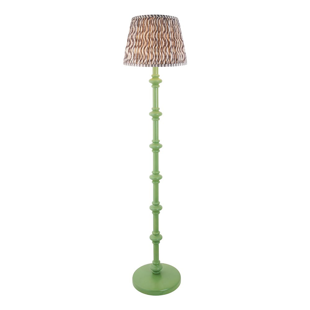 Carnaby And Ripple 35cm Pearl Grey Shade Floor Lamp With Satin Cotswold Green Base