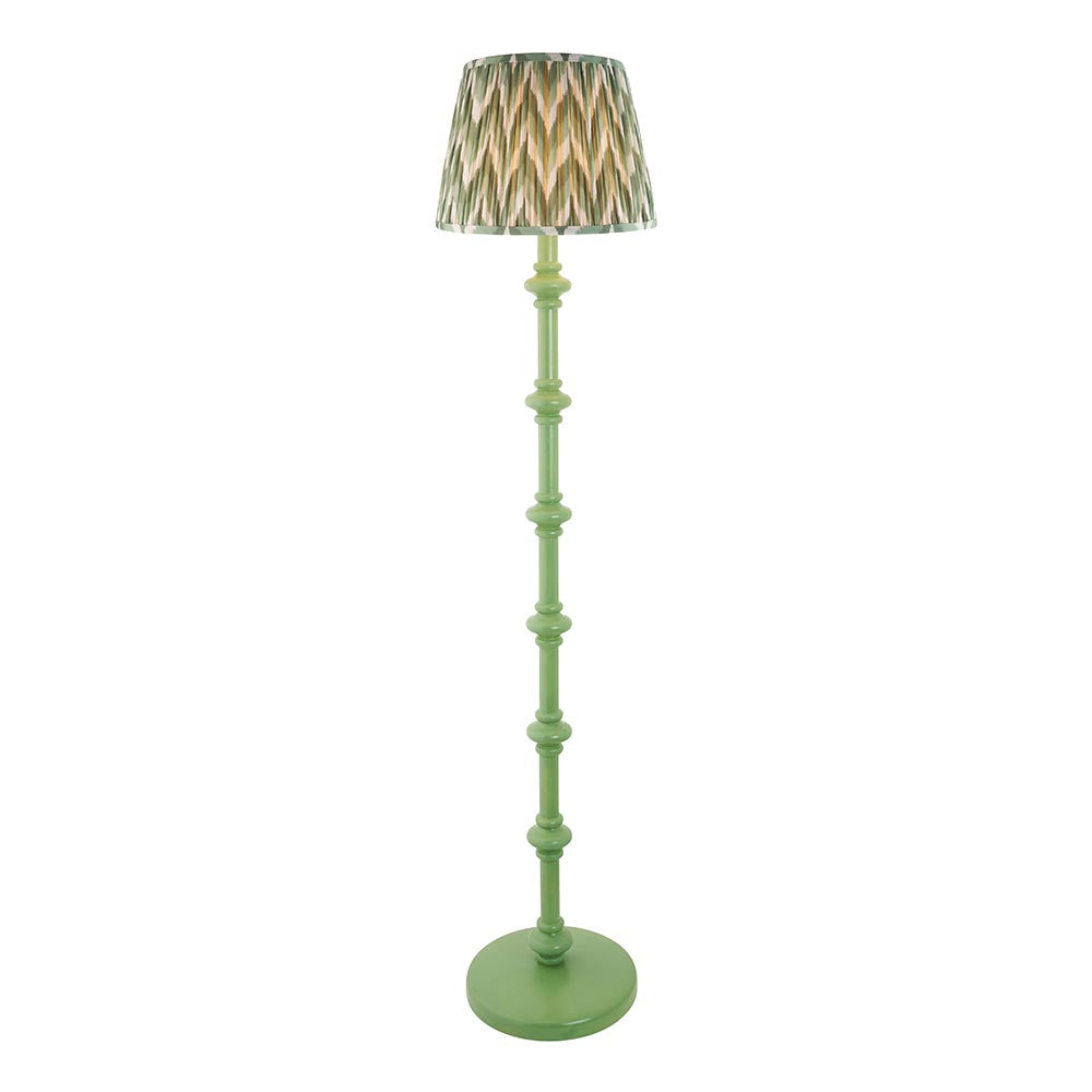 Carnaby And Zigzag 35cm Cotswold Green Shade Floor Lamp Satin Cotswold Green Base