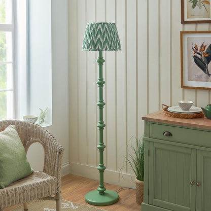 Carnaby And Zigzag 35cm Cotswold Green Shade Floor Lamp Satin Cotswold Green Base