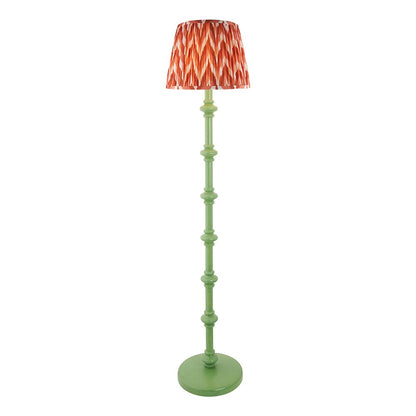 Carnaby And Zigzag 35cm Apricot Orange Shade Floor Lamp Satin Cotswold Green Base
